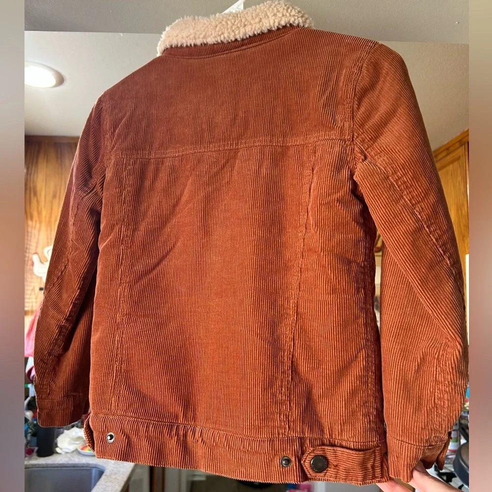 COTTON ON Kids Brown Corduroy Jacket. 7-8 Youth. Faux shearling lined. Like NEW - Picture 3 of 5